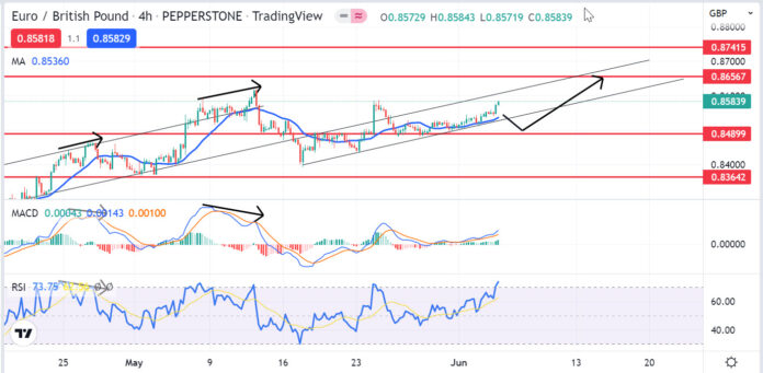 วิเคราะห์คู่เงิน EURGBP วันที่ 6-10 มิถุนายน 2565