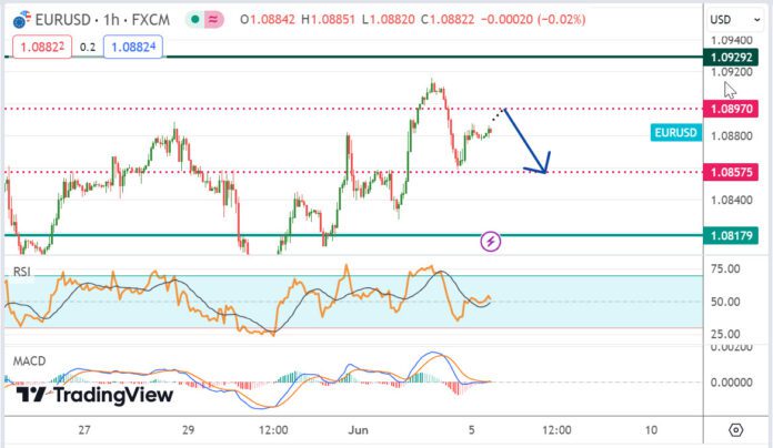 วิเคราะห์คู่เงิน EURUSD ประจำวันที่ 5 มิถุนายน 2567