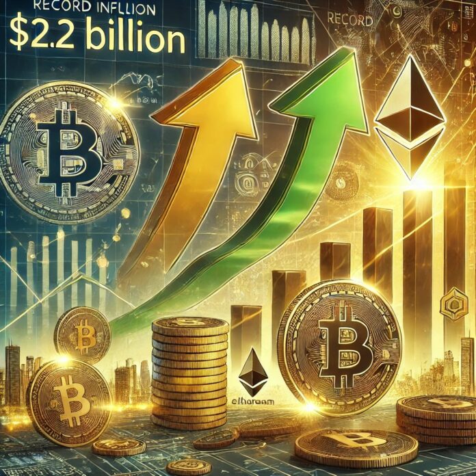 DALL·E-2024-10-21-17.21.20-A-digital-illustration-depicting-record-inflows-of-2.2-billion-into-crypt.jpeg