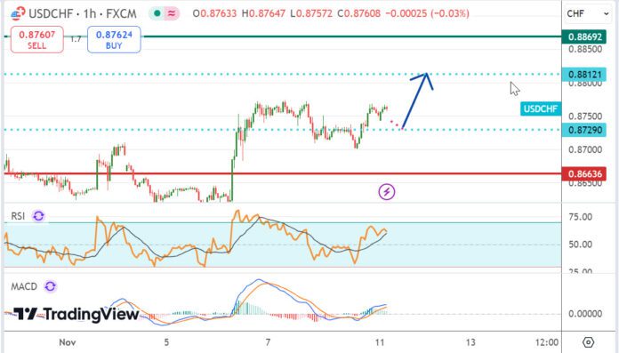 วิเคราะห์คู่เงิน USDCHF ประจำวันที่ 11 พฤศจิกายน 2567