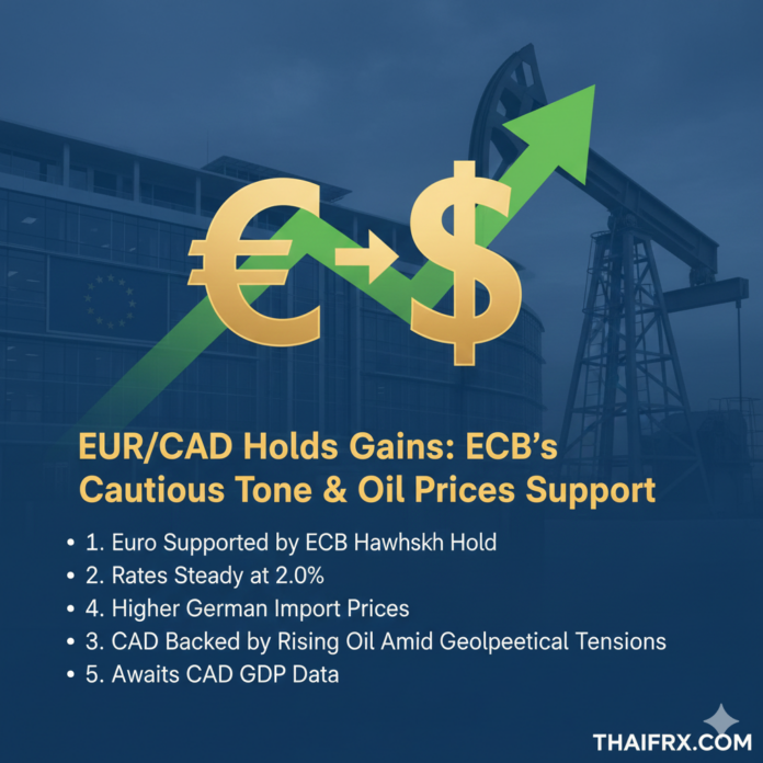 EUR/CAD ปรับตัวสูงขึ้นเหนือ 1.6150 ขานรับท่าที ECB ที่เข้มงวด