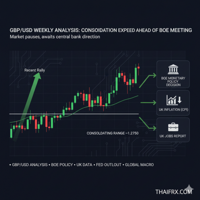บทวิเคราะห์รายสัปดาห์ GBP/USD: คาดว่าจะมีการทรงตัวก่อนการประชุมธนาคารกลางอังกฤษ (BoE)