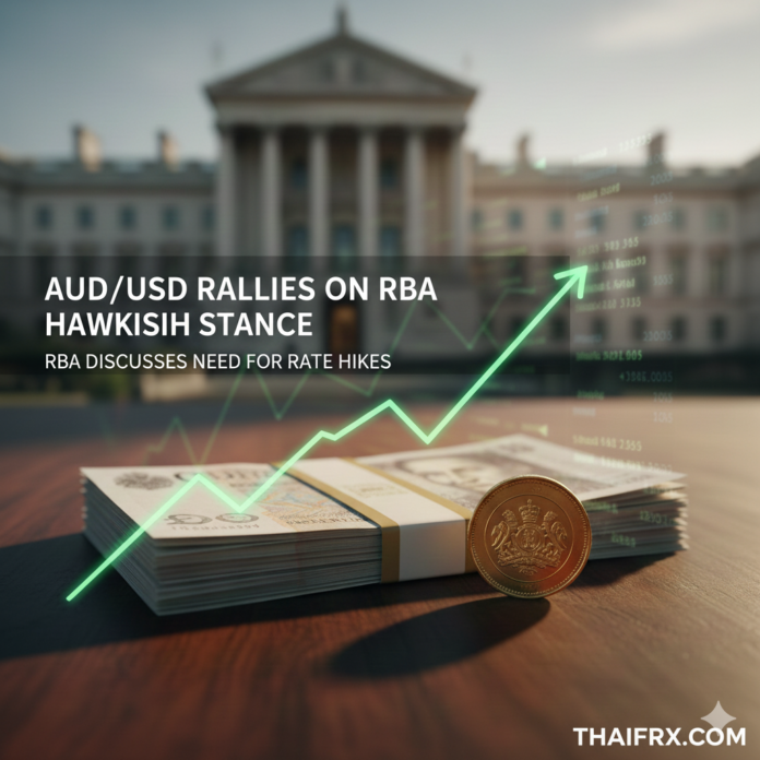 AUD/USD พุ่งแตะ 0.6680 หลัง RBA ส่งสัญญาณอาจต้องขึ้นดอกเบี้ย