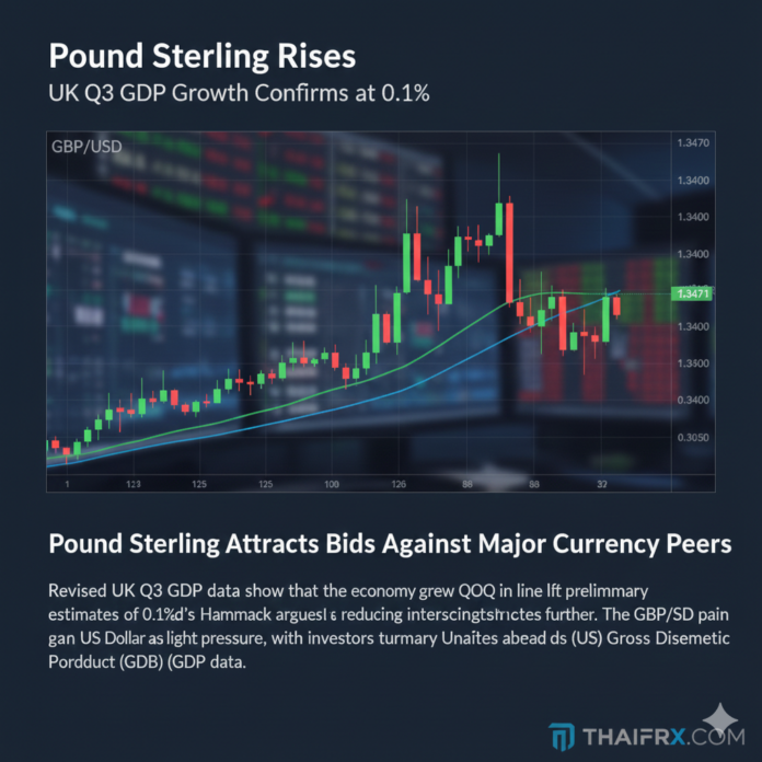 เงินปอนด์แข็งค่ารับตัวเลข GDP อังกฤษไตรมาส 3 ที่ระดับ 0.1%