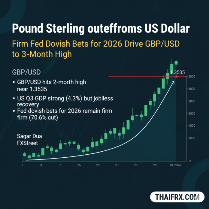 เงินปอนด์แข็งค่าเหนือดอลลาร์ ท่ามกลางการคาดการณ์ว่า Fed จะลดดอกเบี้ยในปี 2026