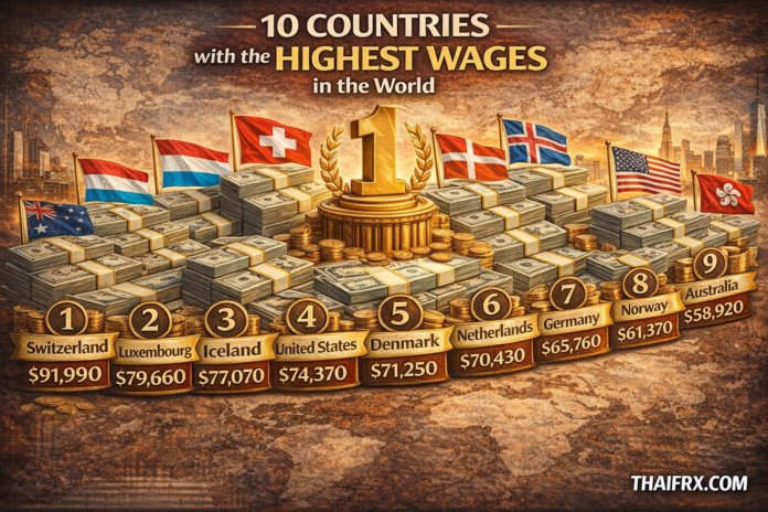ค่าครองชีพเปรียบเทียบกับเงินเดือนในแต่ละประเทศ
