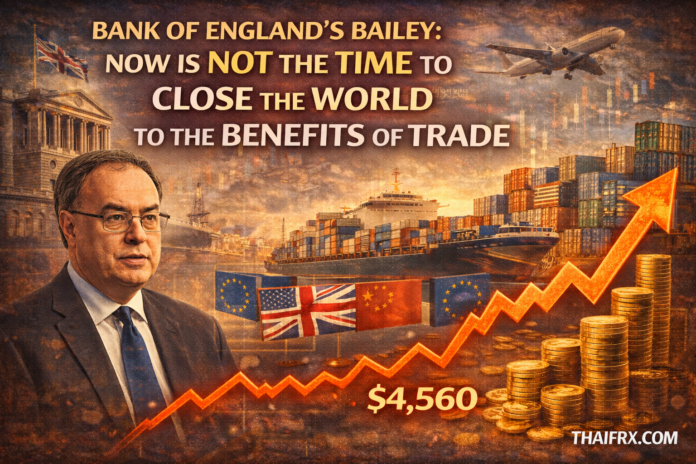 แอนดรูว์ เบลีย์ (Andrew Bailey) ผู้ว่าการธนาคารกลางอังกฤษ (BoE) กล่าว เวลานี้ไม่ใช่เวลาที่จะปิดกั้นโลกจากผลประโยชน์ของการค้า