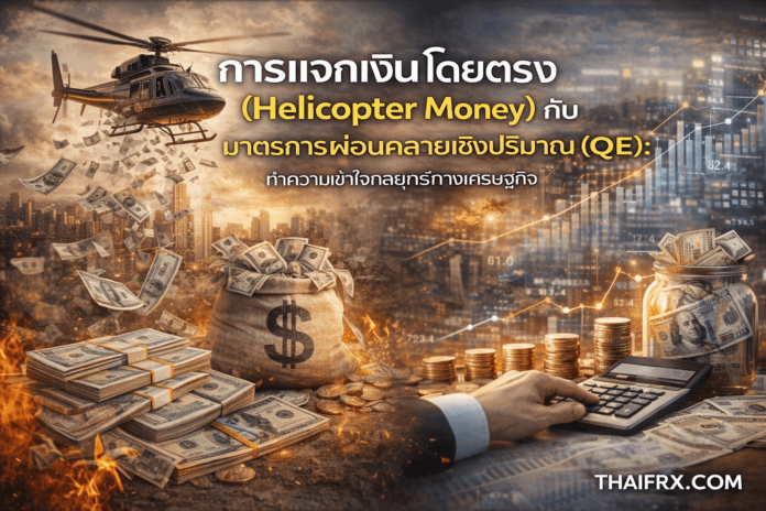 การแจกเงินโดยตรง (Helicopter Money) กับ มาตรการผ่อนคลายเชิงปริมาณ (QE): ทำความเข้าใจกลยุทธ์ทางเศรษฐกิจ