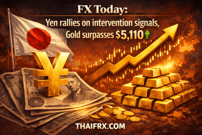 FOREX วันนี้: เงินเยนแข็งค่าขึ้นจากสัญญาณแทรกแซง ราคาทองคำทะลุ 5,110 ดอลลาร์