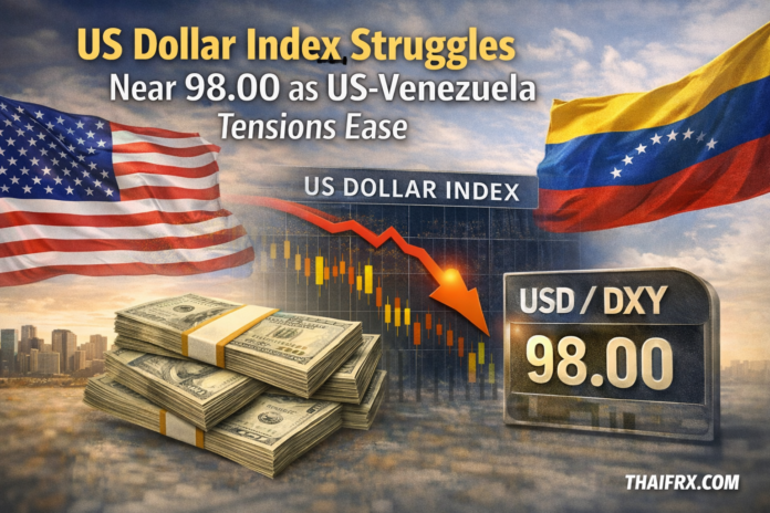 ดัชนีดอลลาร์สหรัฐ (DXY) อ่อนแรงใกล้ระดับ 98.00 ท่ามกลางสถานการณ์เวเนซุเอลาที่เริ่มคลายตัว