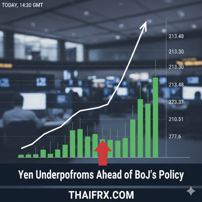 GBP/JPY พุ่งแตะระดับ 213.40 หลังเงินเยนอ่อนค่าอย่างต่อเนื่องก่อนการตัดสินใจนโยบายของ BoJ