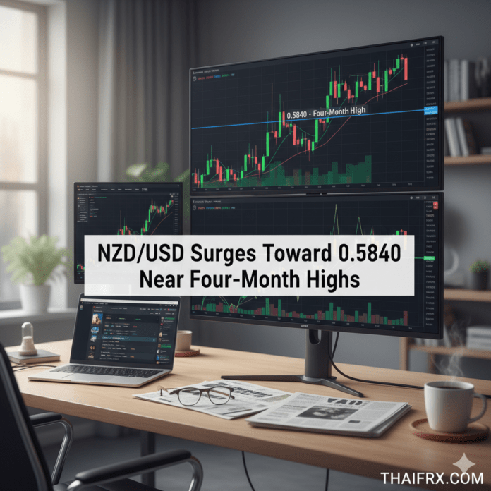 NZD/USD พุ่งขึ้นสู่ระดับ 0.5840 ใกล้ระดับสูงสุดในรอบสี่เดือน