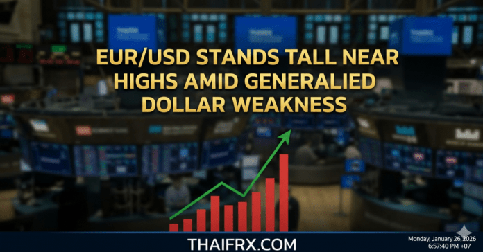 EUR/USD ทรงตัวแข็งแกร่งใกล้ระดับสูงสุด ท่ามกลางดอลลาร์อ่อนค่า