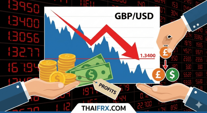 GBP/USD ร่วงลงสู่ 1.3400 จากแรงขายทำกำไร