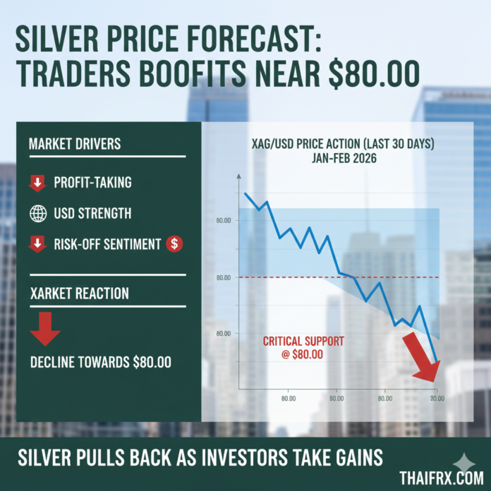 Silver: XAG/USD ย่อตัวลงใกล้ระดับ $80.00 ขณะที่นักลงทุนเทขายทำกำไร