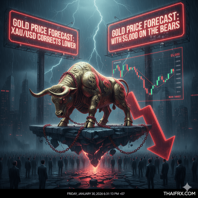 ราคาทองคำวันนี้ (Gold/XAU/USD) bears เข้ามาควบคุม ราคาเกือบแตะ $4,900