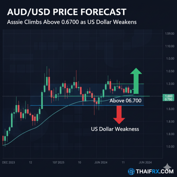 AUD/USD ฟื้นตัวเหนือ 0.6700: ดอลลาร์อ่อนค่าจากวิกฤตความเชื่อมั่น Fed