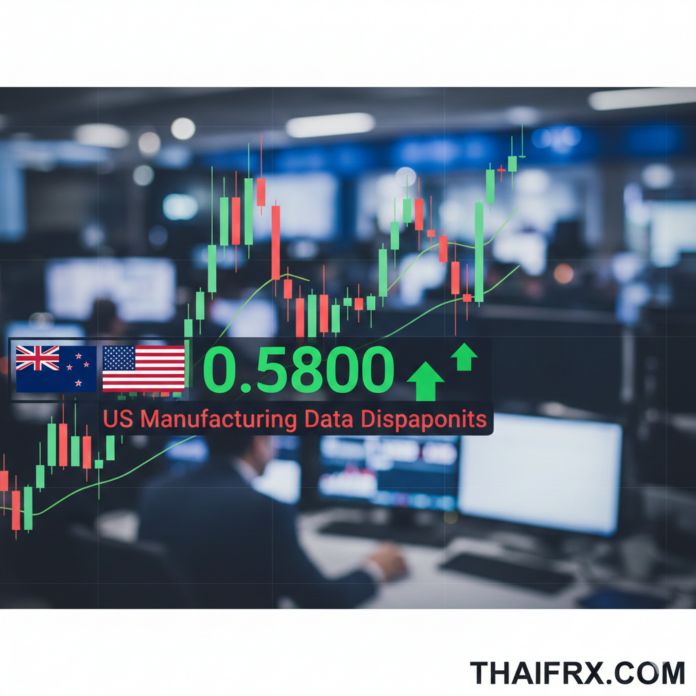 NZD/USD ขยับขึ้นใกล้ระดับ 0.5800 หลังข้อมูลภาคการผลิตสหรัฐฯ น่าผิดหวัง