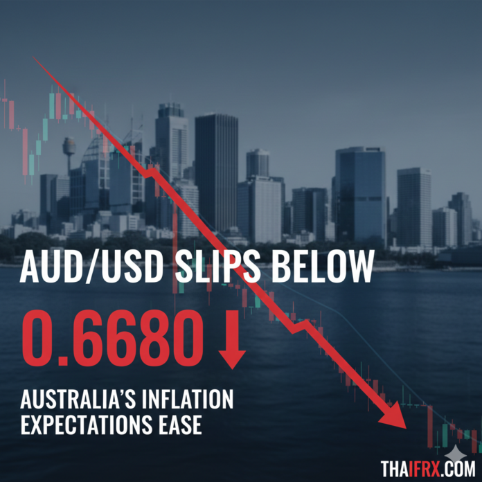 AUD/USD ร่วงหลุด 0.6700 หลังคาดการณ์เงินเฟ้อออสเตรเลียชะลอตัว
