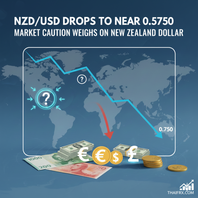 NZD/USD ร่วงแตะ 0.5750: รับแรงกระแทกจากความขัดแย้ง 