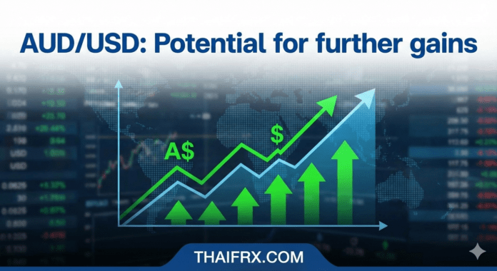 AUD/USD มีโอกาสสูงที่จะปรับตัวเพิ่มขึ้นต่อ (Potential for further gains)