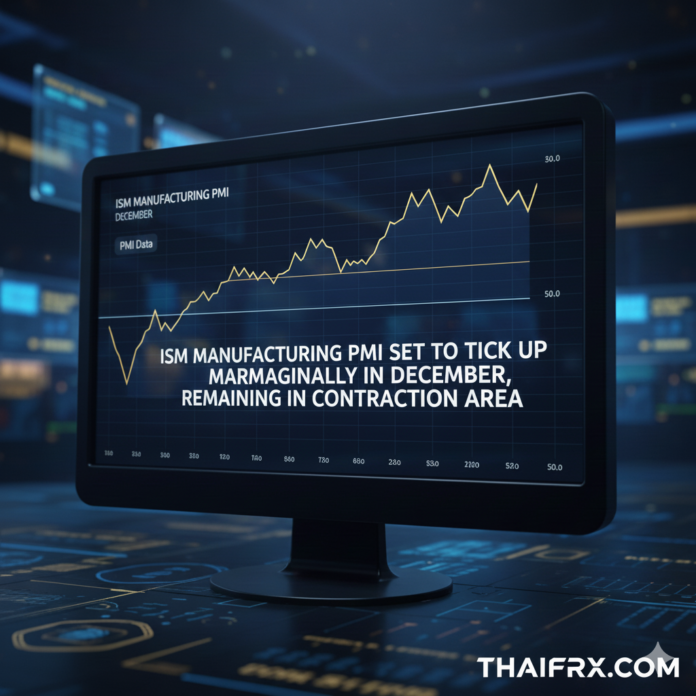ดัชนี ISM Manufacturing PMI คาดปรับตัวขึ้นเล็กน้อยในเดือนธันวาคม แต่ยังอยู่ในแดนหดตัว