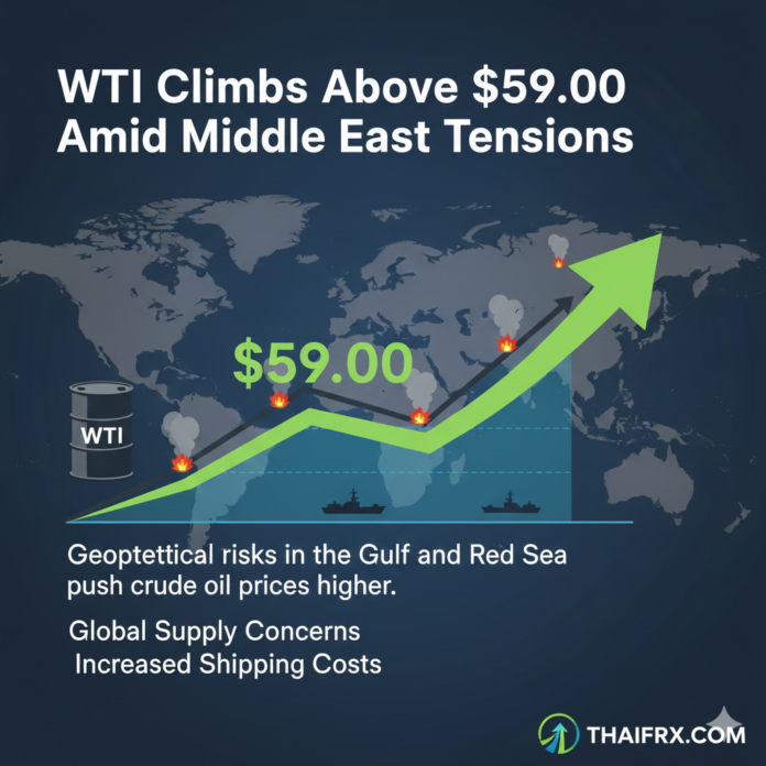 WTI พุ่งเหนือ $59.00 ท่ามกลางความตึงเครียดในตะวันออกกลาง