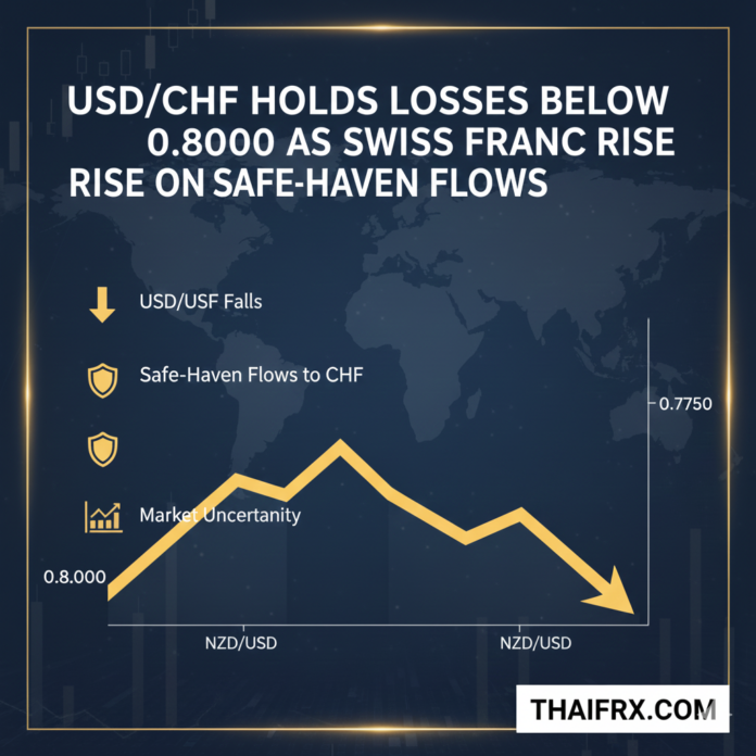 USD/CHF ยังคงขาดทุนต่ำกว่า 0.8000 ขณะที่ฟรังก์สวิสแข็งค่าจากกระแส safe-haven