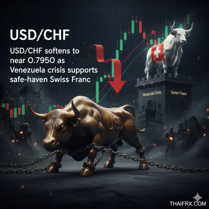 USD/CHF อ่อนตัวลงใกล้ 0.7950 เมื่อวิกฤตเวเนซุเอลาหนุนแรงซื้อเงินสวิสฟรังก์