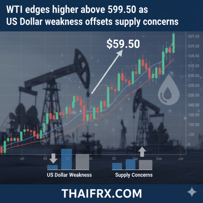 ราคาน้ำมันดิบ WTI ปรับตัวสูงขึ้นเหนือ 59.50 ดอลลาร์ เนื่องจากค่าเงินดอลลาร์สหรัฐที่อ่อนค่าลงช่วยชดเชยความกังวลเรื่องอุปทาน