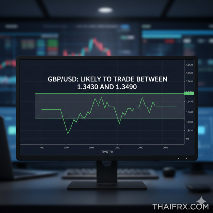 GBP/USD: มีแนวโน้มเคลื่อนไหวในกรอบ (Sideways) ระหว่าง 1.3430 ถึง 1.3490 