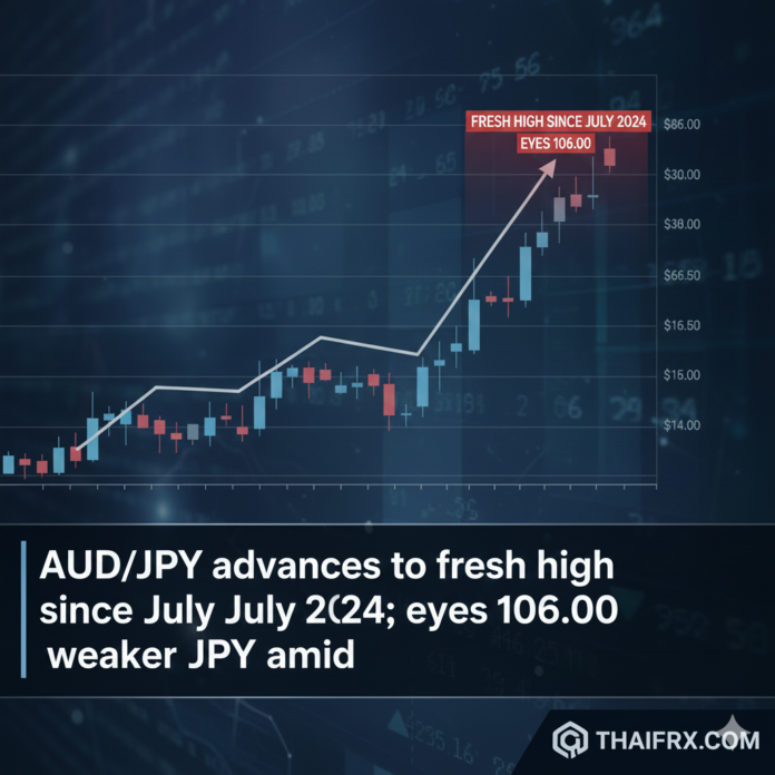 AUD/JPY ทะยานทำจุดสูงสุดใหม่ในรอบกว่า 1 ปี เล็งเป้าหมาย 106.00 ท่ามกลางวิกฤตเงินเยน
