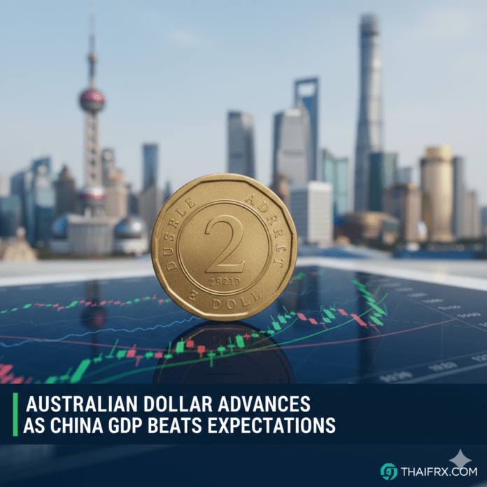 ดอลลาร์ออสเตรเลียแข็งค่าขึ้นเนื่องจาก GDP ของจีนสูงกว่าที่คาดการณ์ไว้