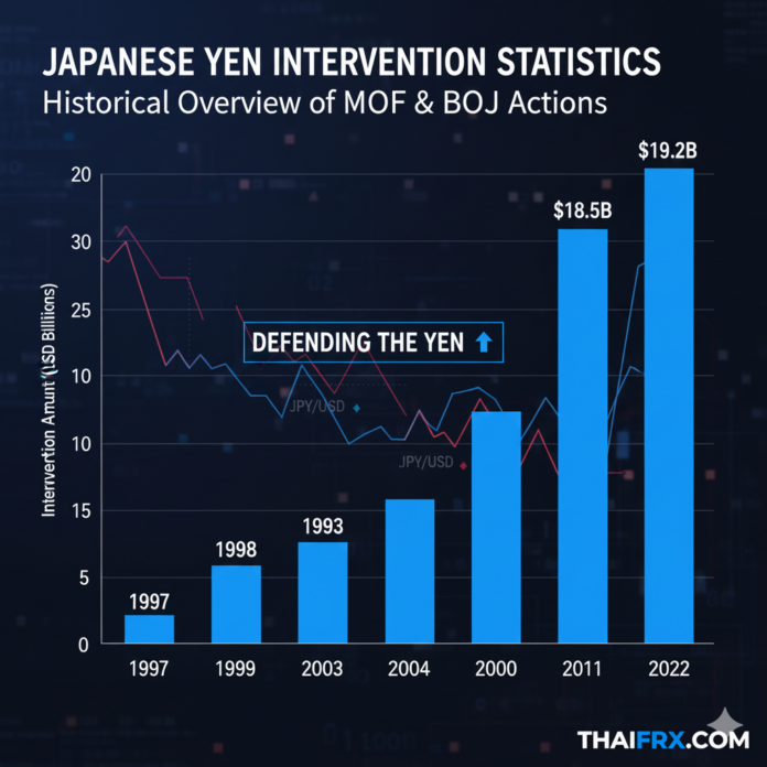 สถิติการเข้าแทรกแซงค่าเงินเยน (Intervention)