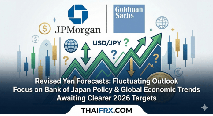 ธนาคารใหญ่ๆ อย่าง JPMorgan หรือ Goldman Sachs ปรับคาดการณ์เป้าหมายเยนใหม่เป็นเท่าไหร่