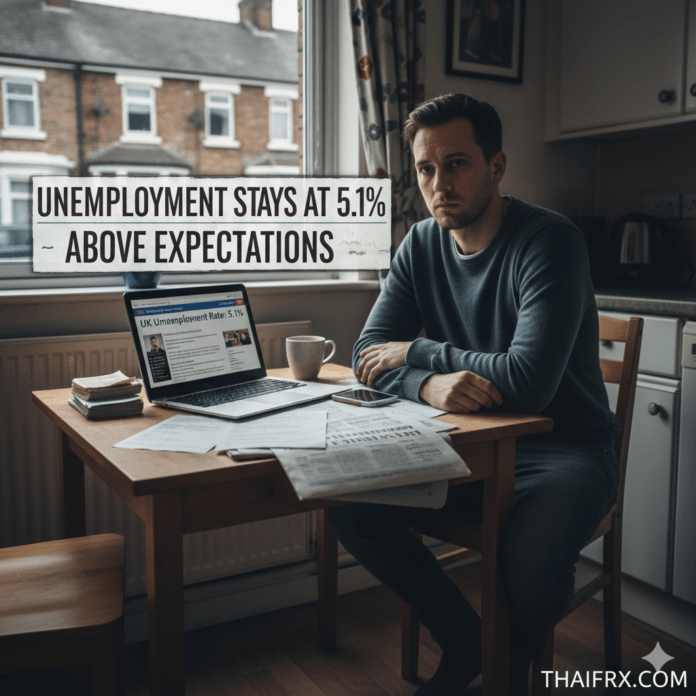 อัตราการว่างงานของสหราชอาณาจักรยังคงอยู่ที่ 5.1% ในไตรมาสสิ้นสุดเดือนพฤศจิกายน เทียบกับที่คาดการณ์ไว้ที่ 5.0%