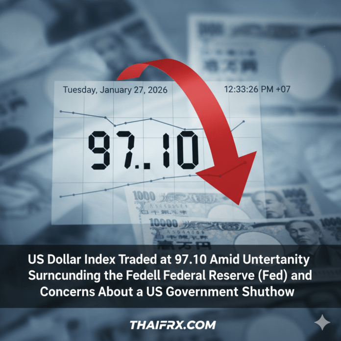 ดัชนีค่าเงินดอลลาร์สหรัฐเคลื่อนไหวทีระดับ 97.10 ท่ามกลางความไม่แน่นอนเกี่ยวกับธนาคารกลางสหรัฐ (เฟด) และความกังวลเรื่องการปิดทำการของรัฐบาลสหรัฐ