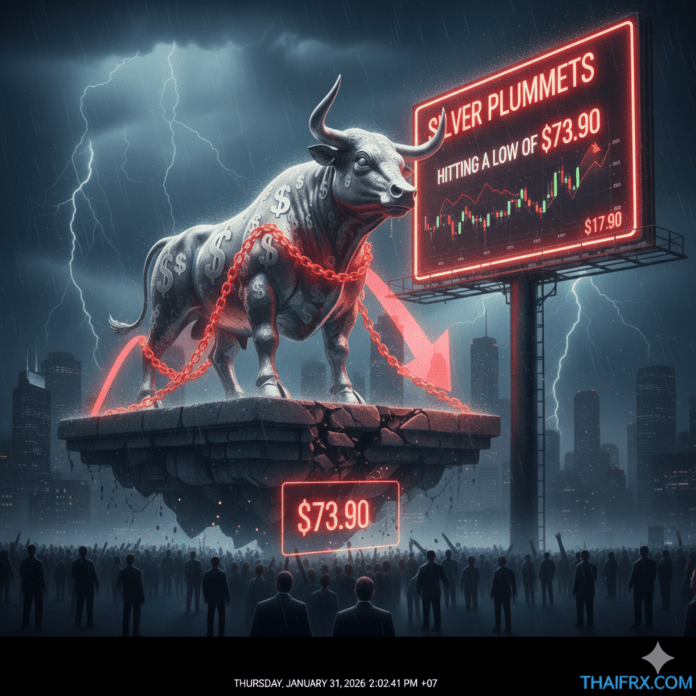 ราคาสินแร่เงิน (Silver) ร่วงอย่างโหด ทำจุดต่ำสุดที่ $73.90 สาเหตุเกิดจากอะไร ?