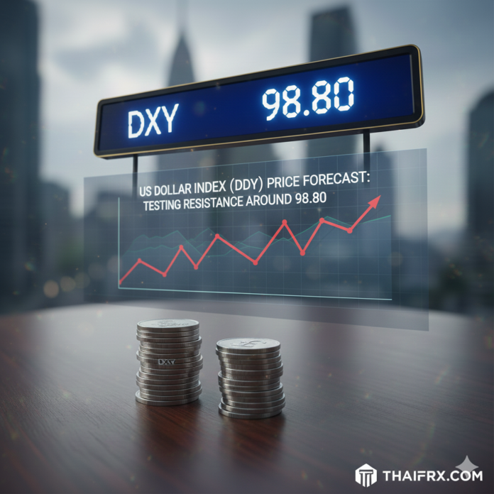 ดัชนีเงินดอลลาร์ (DXY): กำลังทดสอบแนวต้านสำคัญที่บริเวณ 98.80