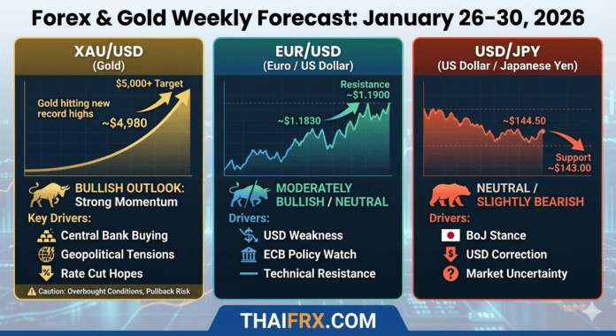 คาดการณ์ Forex และ ทองคำ สัปดาห์ 26-30 มกราคม 2026
