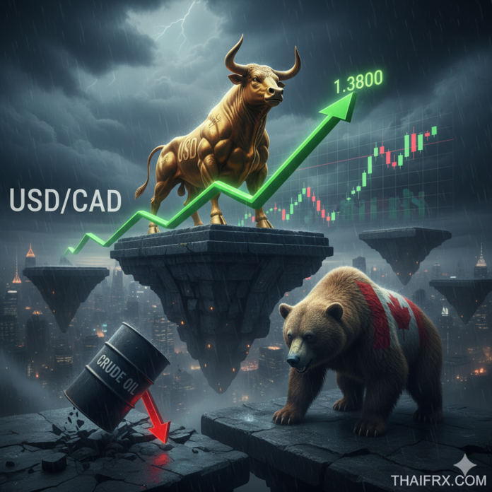 USD/CAD ดีดตัวขึ้นเหนือ 1.3800 เมื่อ 