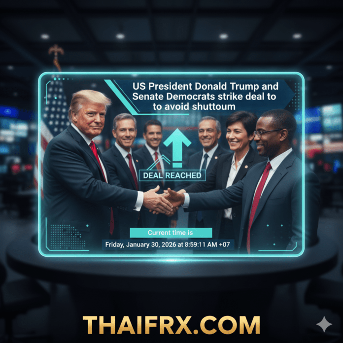 โดนัลด์ ทรัมป์ และผู้นำพรรคเดโมแครตในวุฒิสภาสามารถบรรลุข้อตกลงเบื้องต้นเพื่อหลีกเลี่ยงการปิดหน่วยงานรัฐ (Government Shutdown) ได้ทันท่วงที