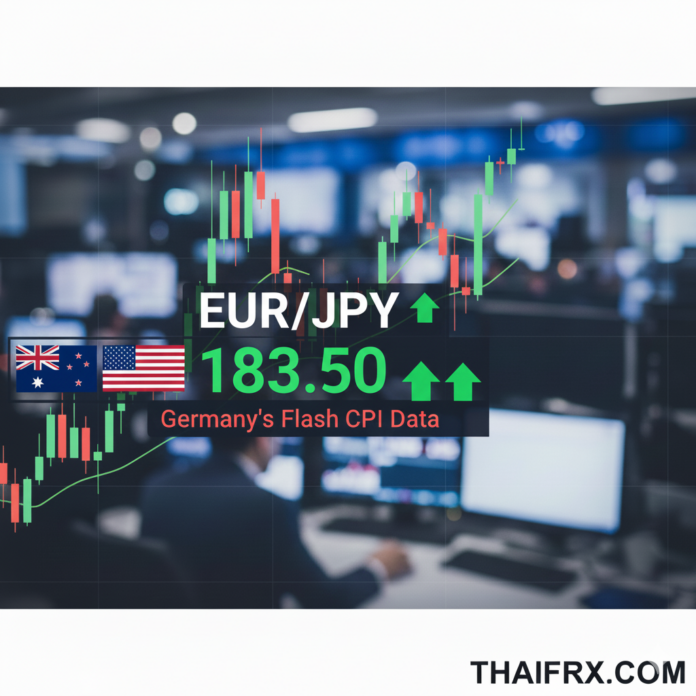 EUR/JPY พยุงตัวเหนือ 183.50 จับตากระแสเงินเฟ้อเยอรมนี