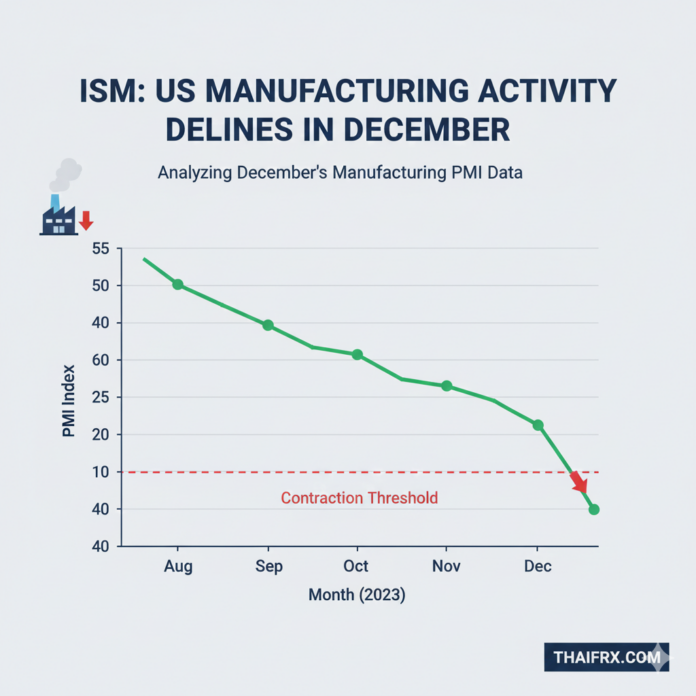 ภาคการผลิตสหรัฐฯ ทรุดตัวต่ำสุดในรอบปี 2025 หลังดัชนี ISM ต่ำกว่าคาดการณ์
