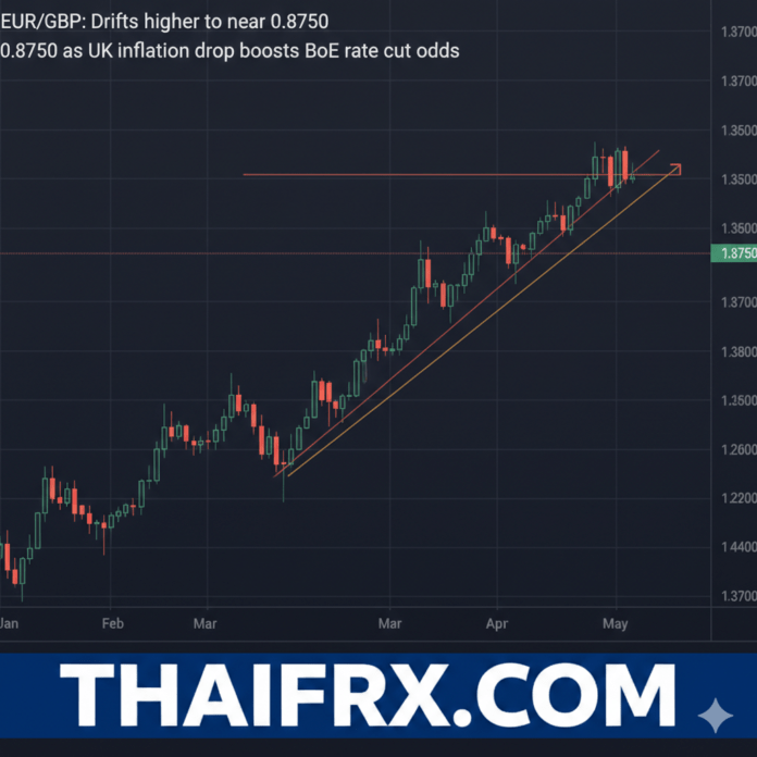 EUR/GBP มีการขยับตัวสูงขึ้น (Drifts higher) เข้าใกล้ระดับ 0.8750 โดยได้รับแรงหนุนสำคัญจากการอ่อนค่าของเงินปอนด์