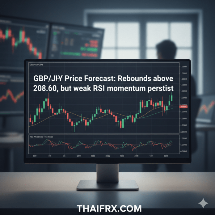 GBP/JPY: ดีดตัวขึ้นเหนือ 208.60 แต่โมเมนตัม RSI อ่อนแอต่อเนื่อง
