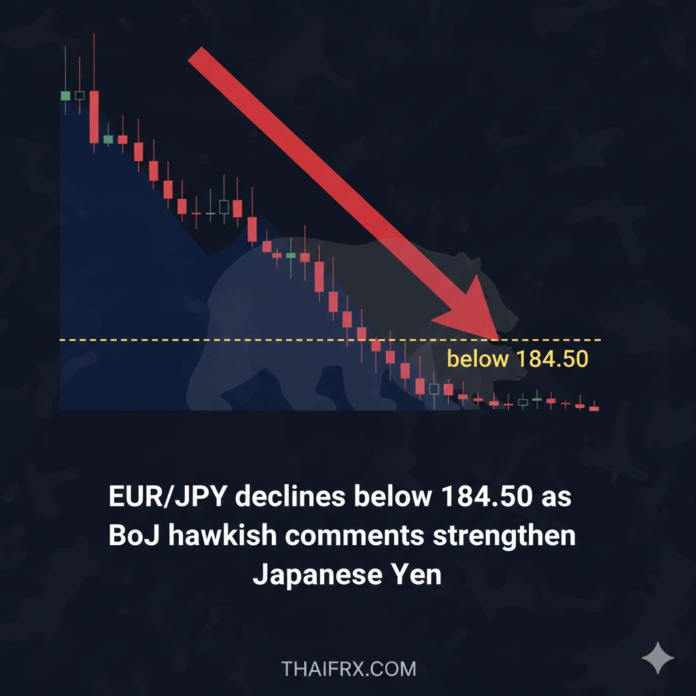 EUR/JPY ปรับตัวลดลงต่ำกว่าระดับ 184.50 ได้รับแรงกดดันจากการแข็งค่าของเงินเยน (JPY)