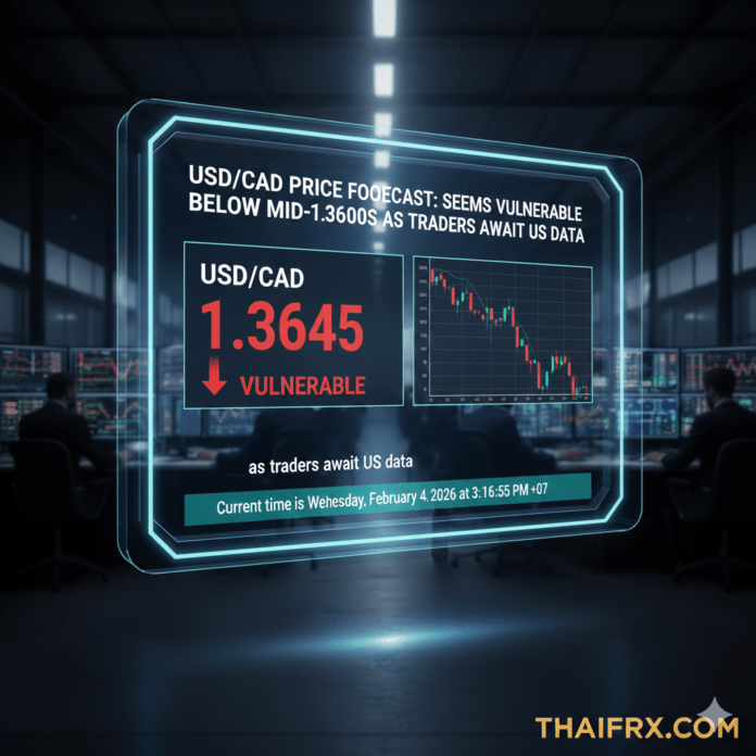 การคาดการณ์ราคา USD/CAD: ดูเหมือนอ่อนค่าลงสู่ระดับ 1.3600 เนื่องจากเทรดเดอร์รอข้อมูลจากสหรัฐฯ