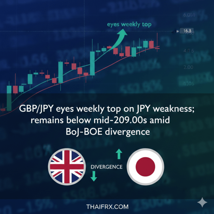 GBP/JPY ราคายังคงถูกจำกัดอยู่ต่ำกว่าระดับ 209.50