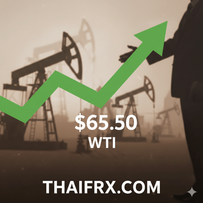 ราคาน้ำมันดิบ WTI ปรับตัวขึ้นมายืนเหนือระดับ $65.50 ต่อบาร์เรลได้อีกครั้ง